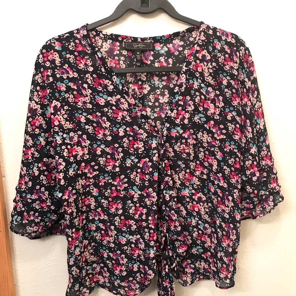 Jessica Simpson sheer floral top